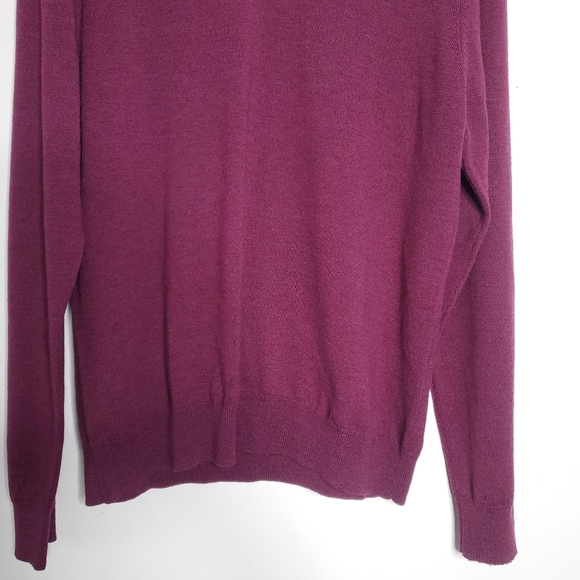 Bonobos Mens Slim Fit Sweater Extra Fine Merino Wool Size XL Burgundy Preppy Top - Picture 5 of 9